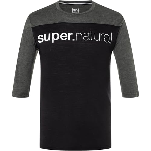 super.natural Contrast 3/4 Shirt Herren grau/schwarz von super.natural