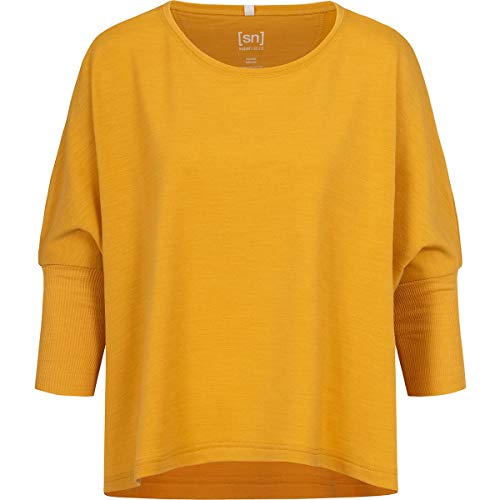 super.natural Damen T-Shirt, Shirts & Polos, Tawny Mustard Melange, S von super.natural