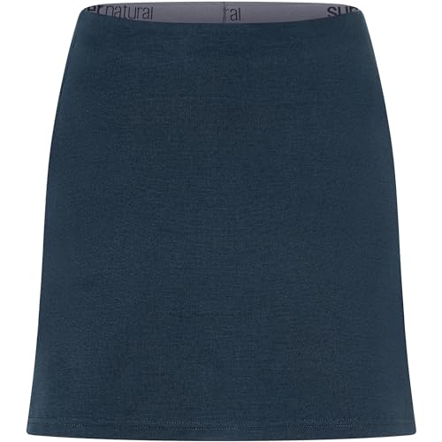 super.natural W Sporty Skort Blau - Merino Atmungsaktiver sportlicher Damen Wanderrock, Größe S - Farbe Blueberry von super.natural