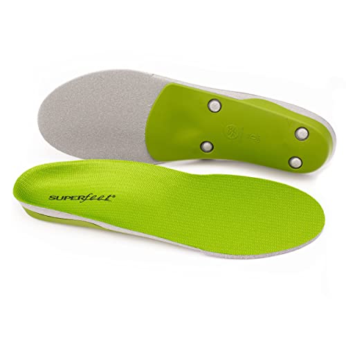 Superfeet GREEN Einlegesohlen, Größe 45-46.5, Premium Schuheinlagen mit hoher Fußgewölbestützung, Orthopädische Einlagen für maximalen Halt, Herren, Damen, Unisex, Grün, F (45-46.5 EU) von superfeet