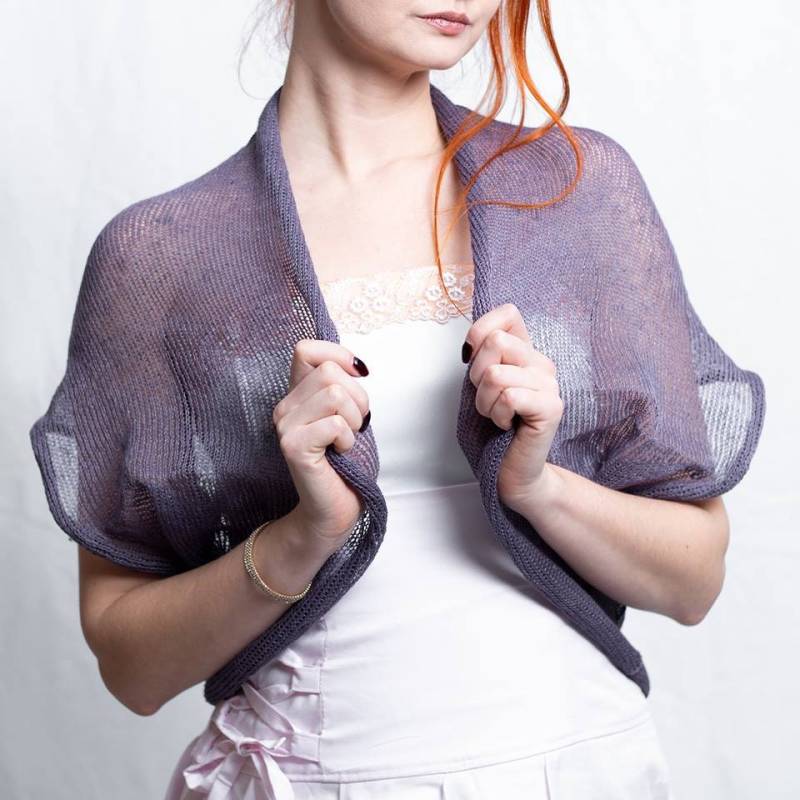 Leinen Bolero Strickjacke Sommer Cover Up Handgemachte Weste Violett Wrap Leinen Bolero Strickjacke Sommer Cover Up Handgemachte Weste Violett Wrap von supersoftknits