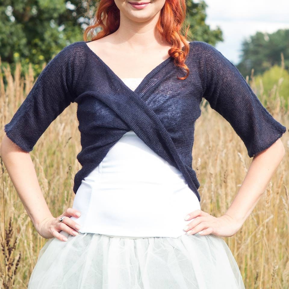 Yoga Pullover Bolero Jacke Twisted Bolero, Strick Mohair Überzug von supersoftknits