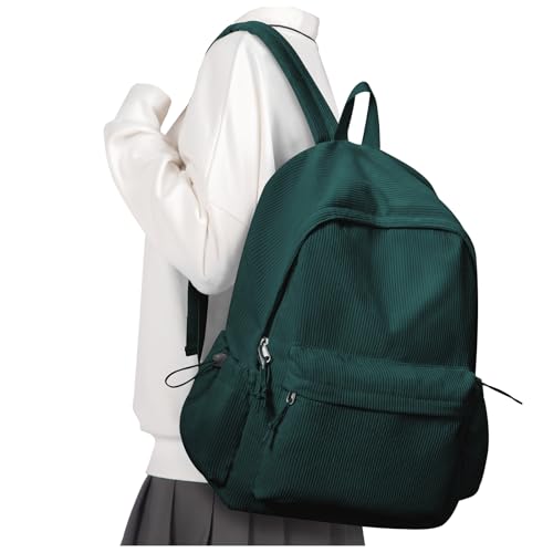 suradar Schulrucksack Teenager Damen Causal Travel Schultaschen 14 Zoll Laptop Rucksack für Mädchen im Teenageralter Leichter Rucksack Wasserabweisend Bookbag College Work Daypack dunkel oder tiefgrün von suradar