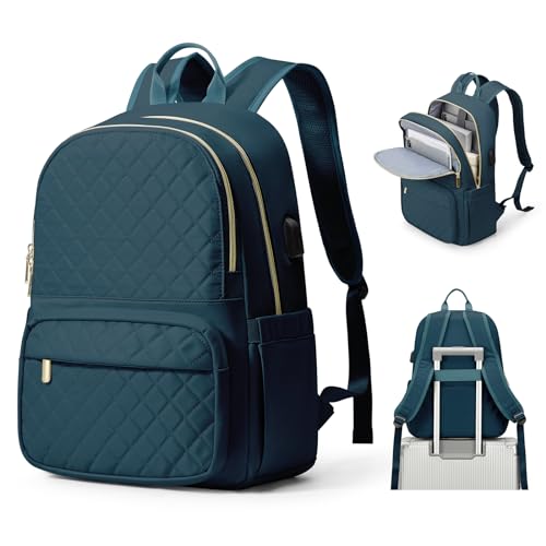 suradar Laptop Rucksack Damen Mädchen 15,6 Zoll Schulrucksack Laptoptasche Anti Diebstahl Business Arbeit Reisen Rucksack Teenager Notebook College Tech Damen Rucksack Pfauenblau von suradar