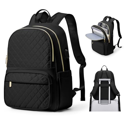 suradar Laptop Rucksack Damen Mädchen 15,6 Zoll Schulrucksack Laptoptasche Anti Diebstahl Business Arbeit Reisen Rucksack Teenager Notebook College Tech Damen Rucksack Schwarz von suradar