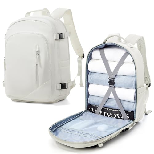 suradar für Easyjet Handgepäck Rucksack 45x36x20 Groß Reiserucksack Handgepäck für Flugzeug Carry-On Rucksack Unter Sitz Handgepäck-Tasche 15.6-Zoll-Laptop für Herren und Damen Beige von suradar