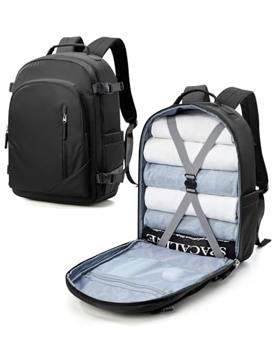 Suradar Handgepäck Rucksack 45x36x20 für Easyjet - Reiserucksack für Flugzeug, Carry-On Unter Sitz, 15.6-Zoll-Laptop Tasche für Herren und Damen, Schwarz von suradar
