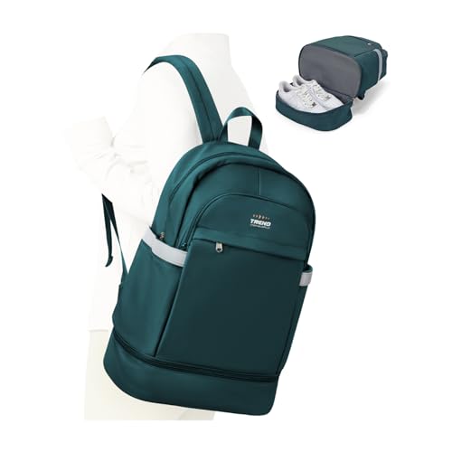 suradar Sportrucksack für Frauen mit Nasstasche und Schuhfach Sportrucksack Damen Gym Backpack Rucksack mit Schuhfach Gymnastiktasche für Fitness Schwimmen Tragbarer Reiserucksack Frauen Pfauenblau von suradar