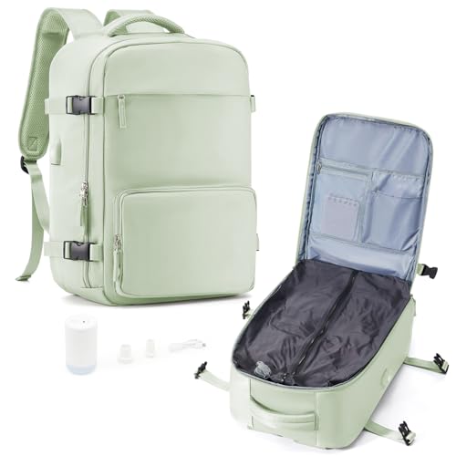 suradar Vakuum Rucksack Handgepäck Vacpack, Vacuum Backpack Travel Airbag Rucksack mit Vakuumsystem für Easyjet Handgepäck 45x36x20 für Flugzeug Reiserucksack Vakuum Herren Damen Mintgrün von suradar