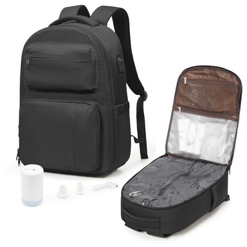 suradar Vakuum Rucksack Handgepäck Vacpack, Vakuum Backpack Travel Rucksack mit Vakuumsystem für Easyjet Handgepäck 45x36x20 Reiserucksack für Flugzeug Herren und Damen Schwarz von suradar