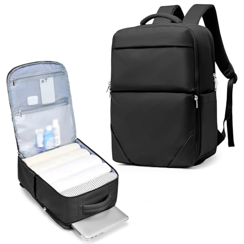 suradar für Ryanair Handgepäck 40x20x25 Rucksack Handgepäck Flugzeug,Reiserucksack Klein Handgepäck Tasche,Carry On Luggage Travel Backpack Reisetasche mit Separates Fach für Nasse Handtücher Schwarz von suradar