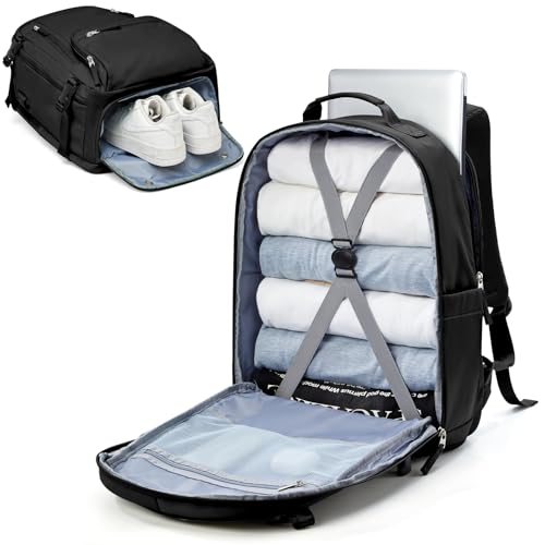 suradar für Easyjet Handgepäck Rucksack 45x36x20 Groß Reiserucksack Handgepäck Rucksack für Flugzeug Carry-On Rucksack Unter Sitz Handgepäck-Tasche 15.6-Zoll-Laptop Rucksack für Herren Damen Schwarz von suradar