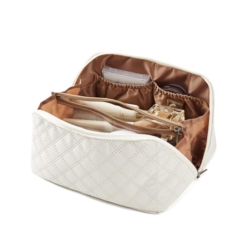 suratio Modische Make-up-Tasche für Damen, A-beige von suratio