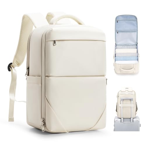 suratio Rucksack Handgepäck Flugzeug Reiserucksack Damen Ryanair Handgepäck 40x20x25 Travel Backpack Carry on Luggage Rucksack Damen Wasserdicht Laptop Business Damen Beige von suratio