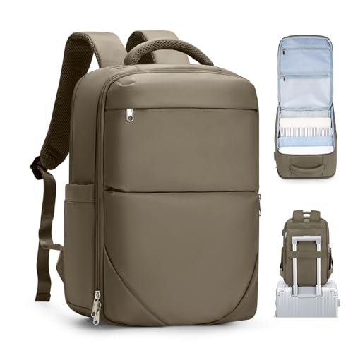 suratio Rucksack Handgepäck Flugzeug Reiserucksack Damen Ryanair Handgepäck 40x20x25 Travel Backpack Carry on Luggage Rucksack Damen Wasserdicht Laptop Business Damen Braun von suratio