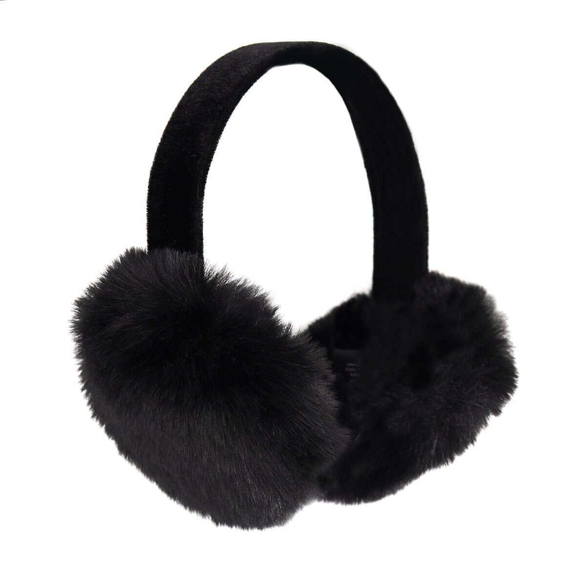 Faux Rex Hasenfell Ohrenschützer Mit Samtband - Damen Herbst/Winter Mode Weiche & Trendy Bunte Ohrwärmer Chic Vegan Style Schwarz von surellaccessories