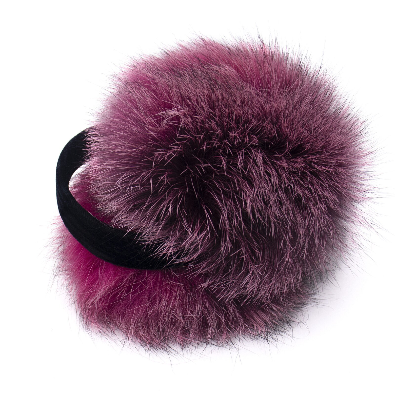 Fuchsfell Ohrringe Mit Samthalsband - Damen Herbst Und Wintermode Winterhut Weich & Trendy Ohrwärmer Fuchsia Frost von surellaccessories