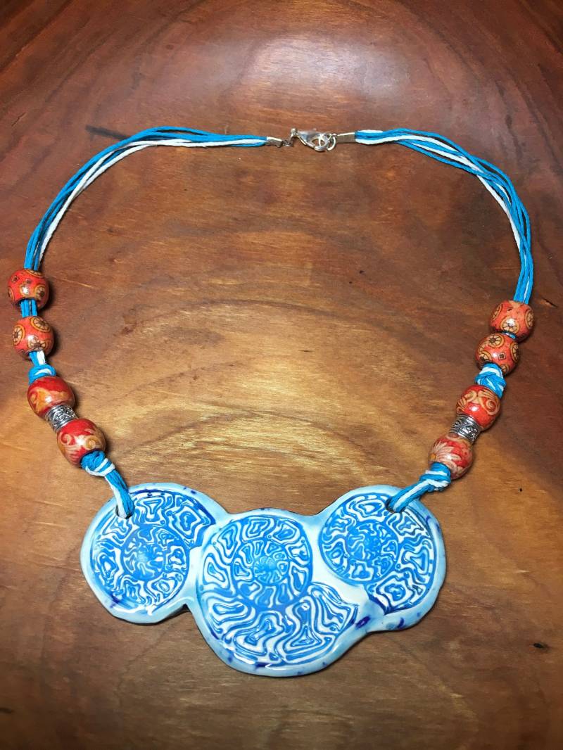 Hanf Und Keramik Ammonit One Of A Kind Halskette von surly