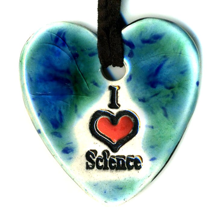 I Love Science Keramik Halskette in Blau Und Grün von surly