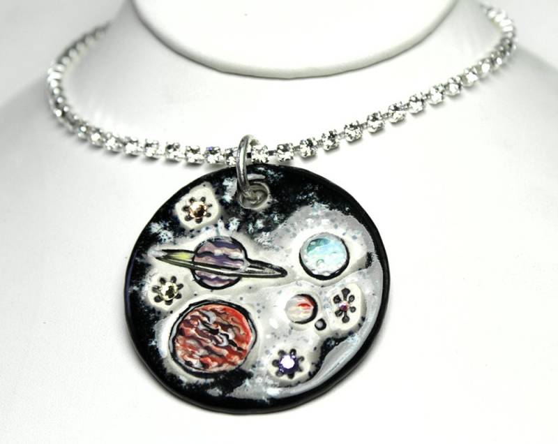 Planets Sparkle Surly Halskette Mit Swarovski Kristallen von surly