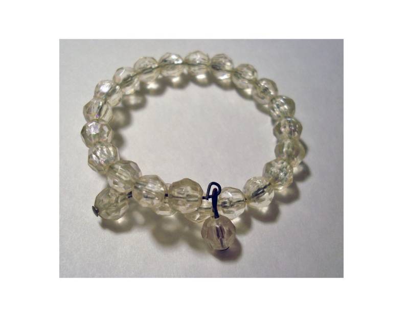 Vintage 1960S Schmuck Kristall Kunststoff Lucite Perlen Armband Mädchen Kinder-Draht Aufgereiht von susiesboutiquecloths