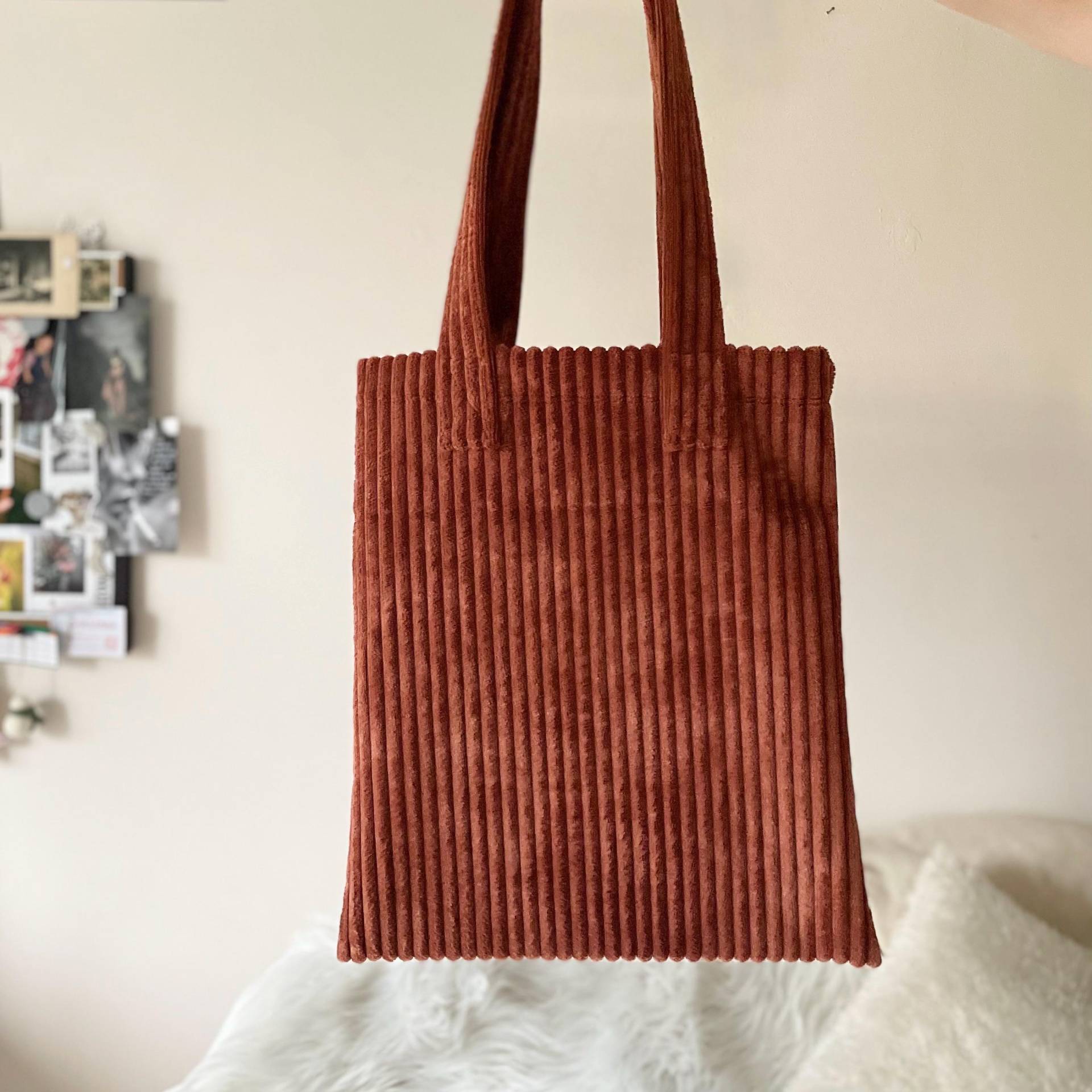 Breitkord Tasche/Totebag/Jutebeutel Rostrot & Eisblau Mit Kleiner Innentasche/Schlüsselfach Breitkord Tasche/Totebag/Jutebeutel Rostrot & Eisblau Mit Kleiner Innentasche/Schlüsselfach von sustainableGarts