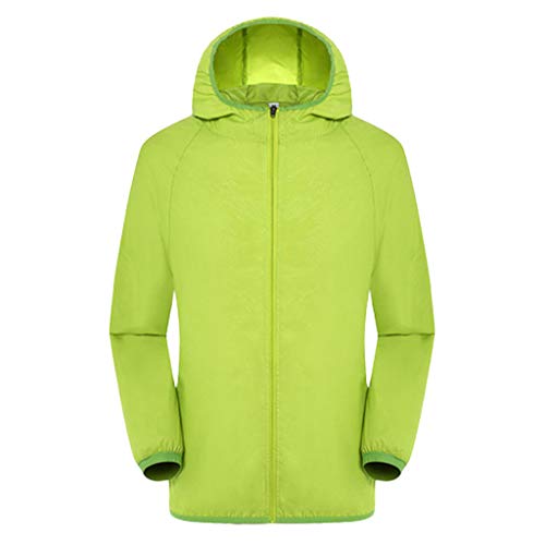 Fahrradjacke für Herren Damen Dünne Regenjacke Herren Ultraleichte Jacken für Männer/Damen Lässige Atmungsaktiv Windbreaker Fahrrad Regenjacke Fahrrad Windjacke Herren Windbreaker (H-Green, XL) von sutelang lurryly