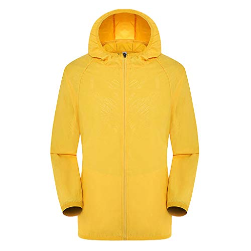 Fahrradjacke für Herren Damen Dünne Regenjacke Herren Ultraleichte Jacken für Männer/Damen Lässige Atmungsaktiv Windbreaker Fahrrad Regenjacke Fahrrad Windjacke Herren Windbreaker (H-Yellow, S) von sutelang lurryly