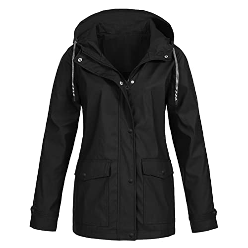 Regenjacke Damen Leicht Wasserdicht Atmungsaktiv Windbreaker Mit Kapuze übergangsjacke mit Reißverschluss Softshelljacke Funktionsjacke Steppjacke Winddicht Dünne Regenmäntel für Outdoor von sutelang lurryly