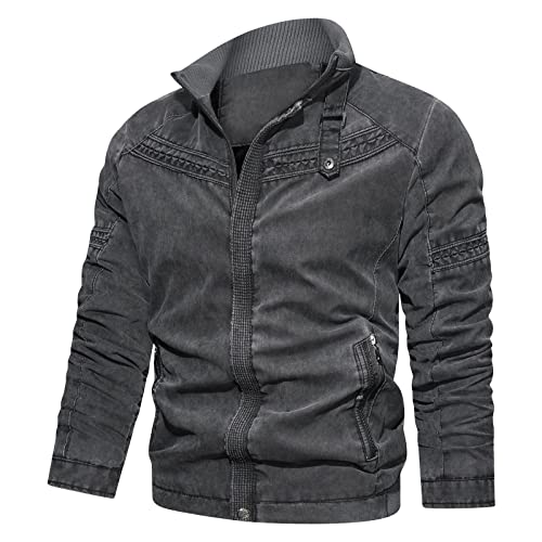 sutelang lurryly College Jacke herren, Thermojacke Reißverschluss Bomberjacke Herren Leder Mittelalter Viktorianischen Sommerjacken Übergangsjacke Herren Jacke Atmungsaktive Übergangsjacke von sutelang lurryly