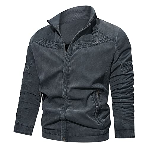 sutelang lurryly College Jacke herren, Thermojacke Reißverschluss Bomberjacke Herren Leder Mittelalter Viktorianischen Sommerjacken Übergangsjacke Herren Jacke Atmungsaktive Übergangsjacke von sutelang lurryly