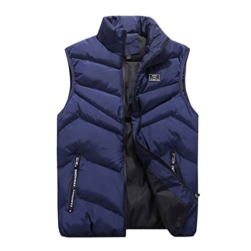 sutelang lurryly Herren Daunenjacke ohne Ärmel Weste mit Kapuze Winterjacke Mäntel Casual Jacken Jacke Sport Freizeit Jacke Daunenjacke Herren Daunen, Blau - 3., XL von sutelang lurryly