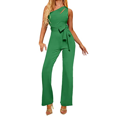 sutelang lurryly Jumpsuit Damen Elegant Kurzarm Playsuit, Damen Jumpsuit Handtasche Damen Elegant Hosenanzug Damen Festlich Schlag Damen Leinenhose Weite Beine Hose Dance Costume von sutelang lurryly