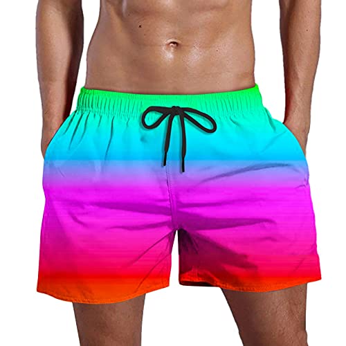 sutelang lurryly Uv DurchläSsige Badehose Herren - Modische und Bequeme Herren-Strandhose mit Farbverlauf Badehose Herren Kariert von sutelang lurryly