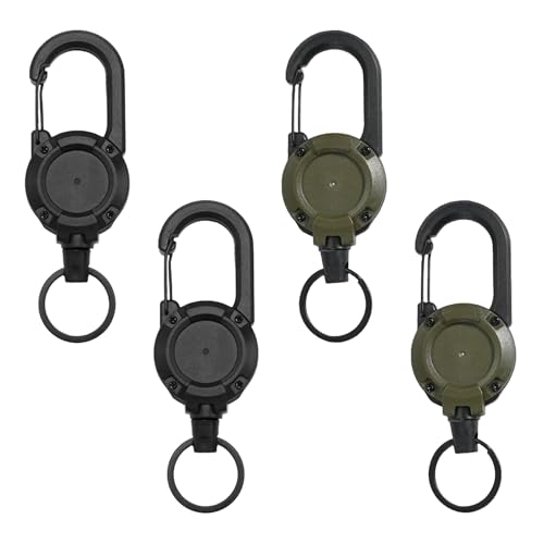 suufrue 4 Stück Ausziehbarer Schlüsselanhänger, Kommt mit 4 Schlüsselringen,Durable Schlüsselanhänger, Dehnbar ausziehbar & Schlüsselband für Bergsteigen, Angeln, Klettern, Outdoor, Schwarz und Grün suufrue 4 Stück Ausziehbarer Schlüsselanhänger, Kommt mit 4 Schlüsselringen,Durable Schlüsselanhänger, Dehnbar ausziehbar & Schlüsselband für Bergsteigen, Angeln, Klettern, Outdoor, Schwarz und Grün von suufrue