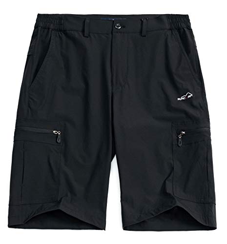 svacuam Herren Quick Dry Shorts leicht weich Sport Wandershorts - schwarz - 54 DE von svacuam