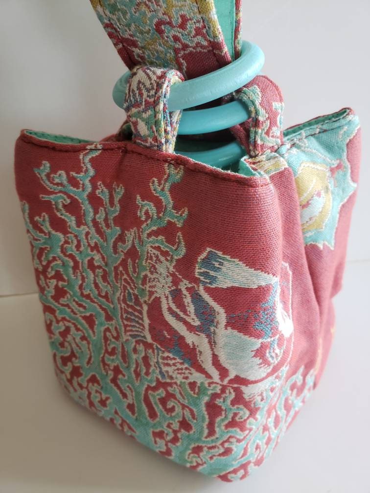 Reef Life in Red Trio Bag Bietet Eine Andere Seite Zu Bewundern - Meine Umgekehrt Und Ebenso Wunderschön Aqua Seidenfutter Ringe von swagbagsplus