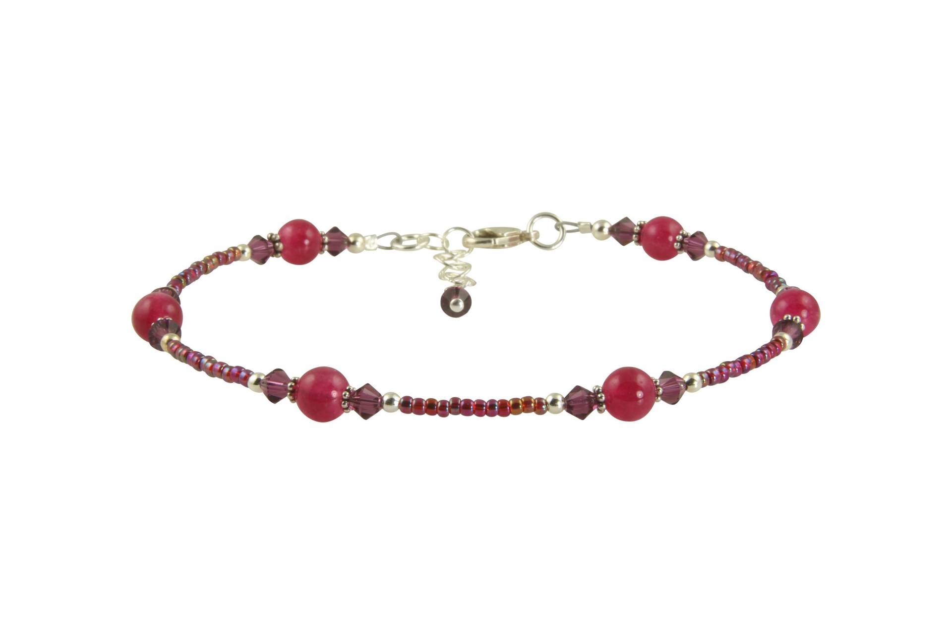 Amethyst Fuchsia Pink Jade Perlen Fußkettchen, Kristall Edelstein Benutzerdefinierte Fußkettchen von swcreationsjewelry