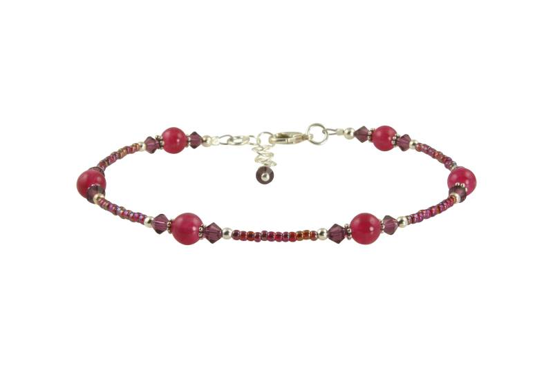 Amethyst Fuchsia Pink Jade Perlen Fußkettchen, Kristall Edelstein Benutzerdefinierte Fußkettchen Amethyst Fuchsia Pink Jade Perlen Fußkettchen, Kristall Edelstein Benutzerdefinierte Fußkettchen von swcreationsjewelry
