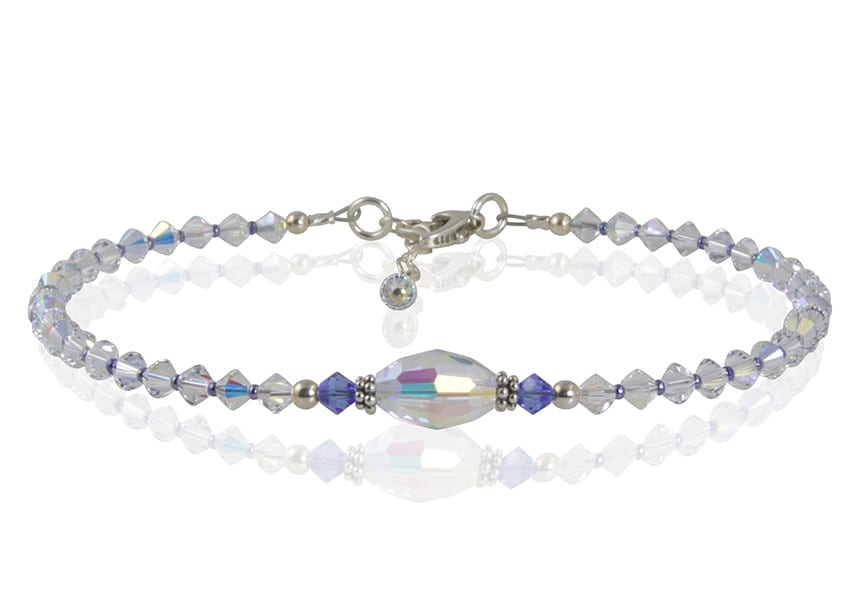 Benutzerdefinierte Swarovski Kristallperlen-Fußkettchen Calypso, Etwas Blaues Für Braut, Hochzeit-Fußkettchen, Hochzeit-Schmuck, Brauch von swcreationsjewelry