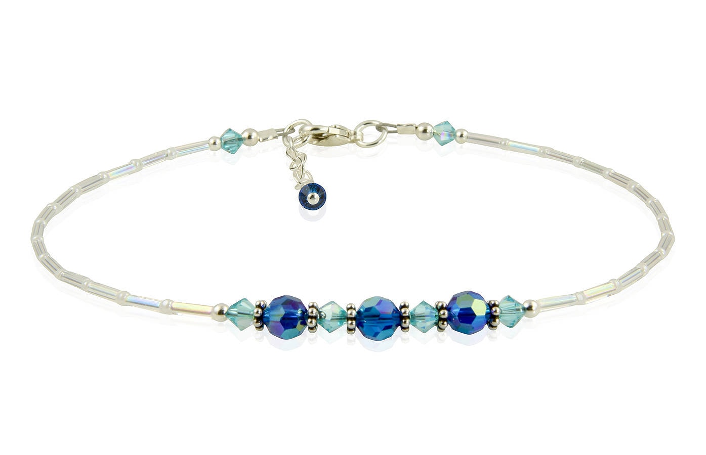 Neptun - Irisierender Kristall Etwas Blaues Fußkettchen, Für Die Braut, Hochzeit Schmuck, Brauch von swcreationsjewelry