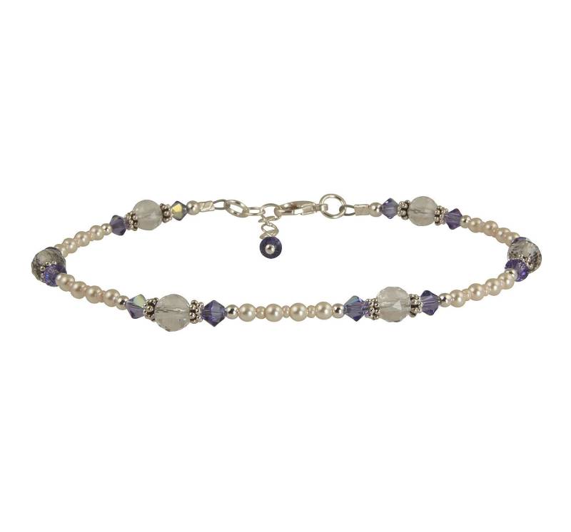 Tansanit Kristall Creme Perlen Fußkettchen, Lila Quarz Edelstein Sterling Silber Fußkettchen Tansanit Kristall Creme Perlen Fußkettchen, Lila Quarz Edelstein Sterling Silber Fußkettchen von swcreationsjewelry