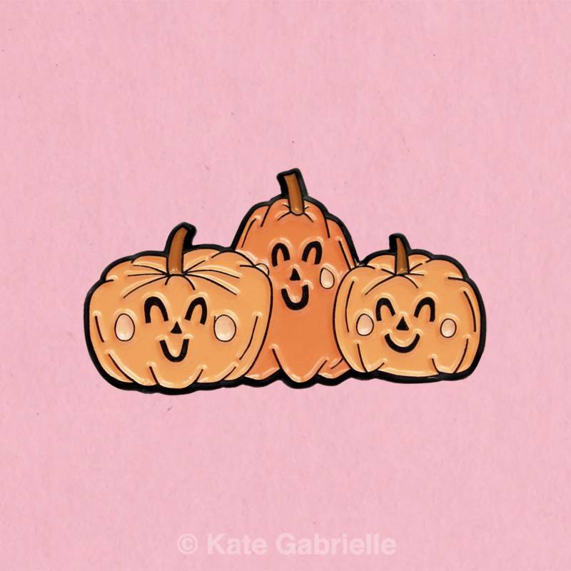 Fröhliche Kürbisse Herbstliche Halloween Anstecknadel Emaille von sweetandlovely