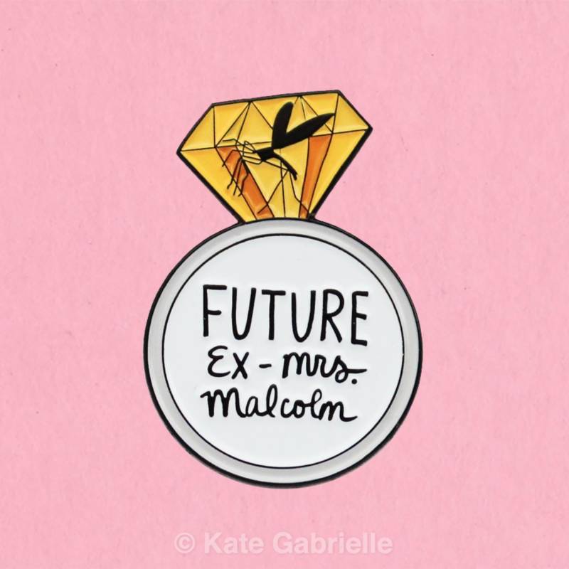 Future Ex - Mrs. Malcolm Jurassic Park Emaille Anstecknadel von sweetandlovely