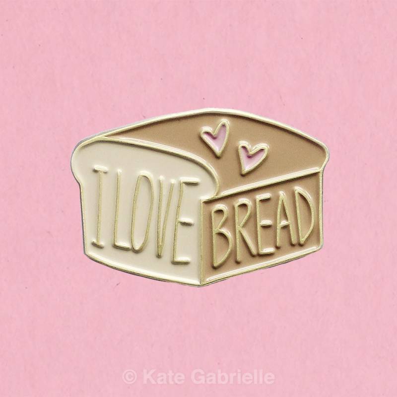 Ich Liebe Brot Emaille Anstecknadel von sweetandlovely