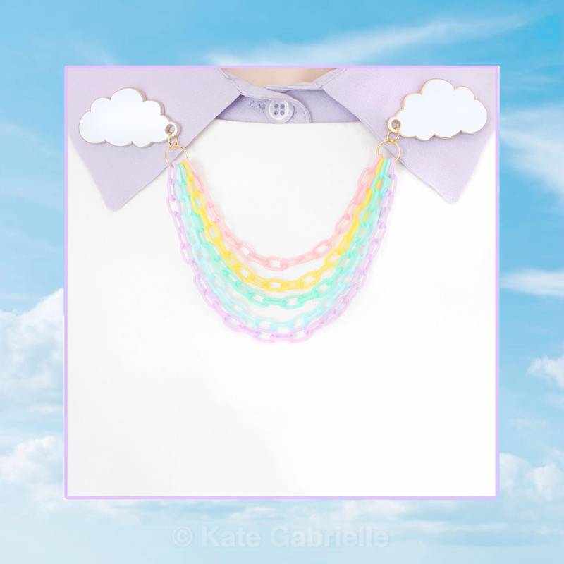 Regenbogen Kragen Clips/Buntes Kawaii Accessoire von sweetandlovely