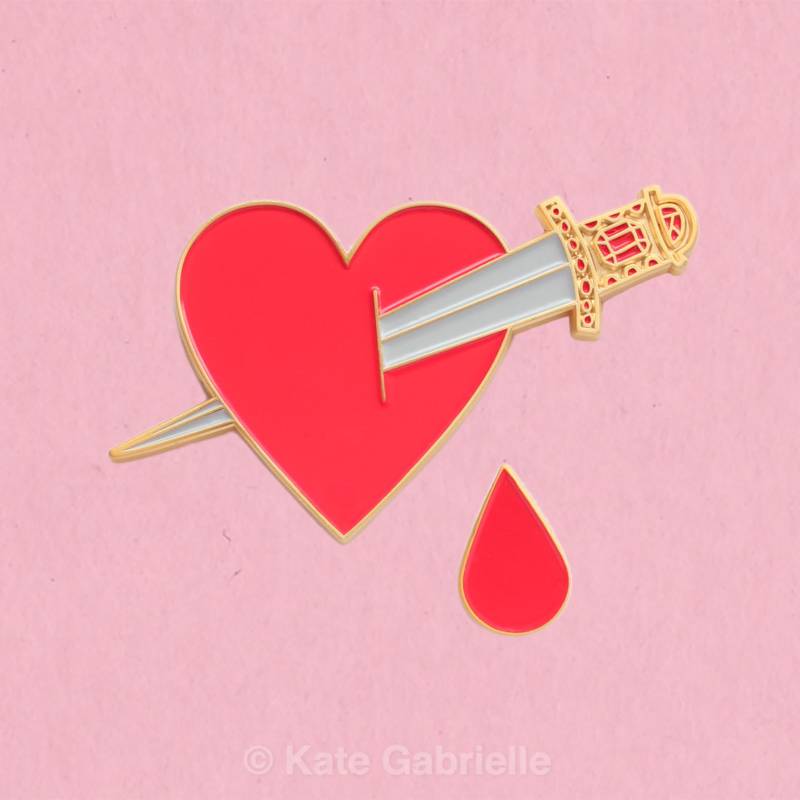 Tränendes Herz Emaille Anstecknadel Brosche Set von sweetandlovely