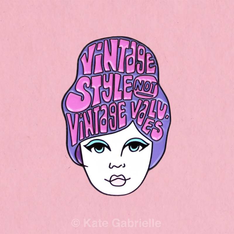 Vintage-stil, Nicht Vintage-Werte Groovy Emaille Anstecknadel von sweetandlovely