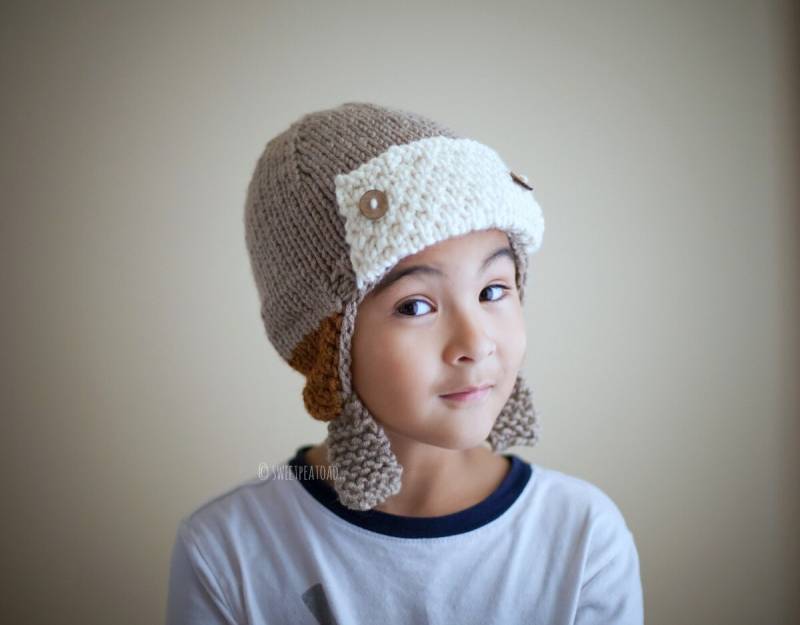 Pilot Hut, Helm Earflap Mütze, Wintermütze von sweetpeatoadtots