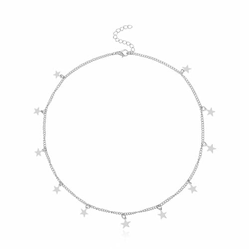 Glücksstern-Quasten-Choker-Halskette, vergoldet, versilbert, Boho-Charm, mehrlagig, glänzend, Sterne, Meteor, Blitz, Bolzen, Mond, Kreuz, Kette für Frauen, minimalistisch, Geburtstag, Urlaub, Party Glücksstern-Quasten-Choker-Halskette, vergoldet, versilbert, Boho-Charm, mehrlagig, glänzend, Sterne, Meteor, Blitz, Bolzen, Mond, Kreuz, Kette für Frauen, minimalistisch, Geburtstag, Urlaub, Party von swglcowo